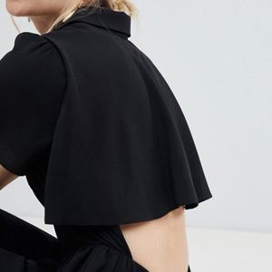 ASOS // Shirt Tea Jumpsuit with Open Back